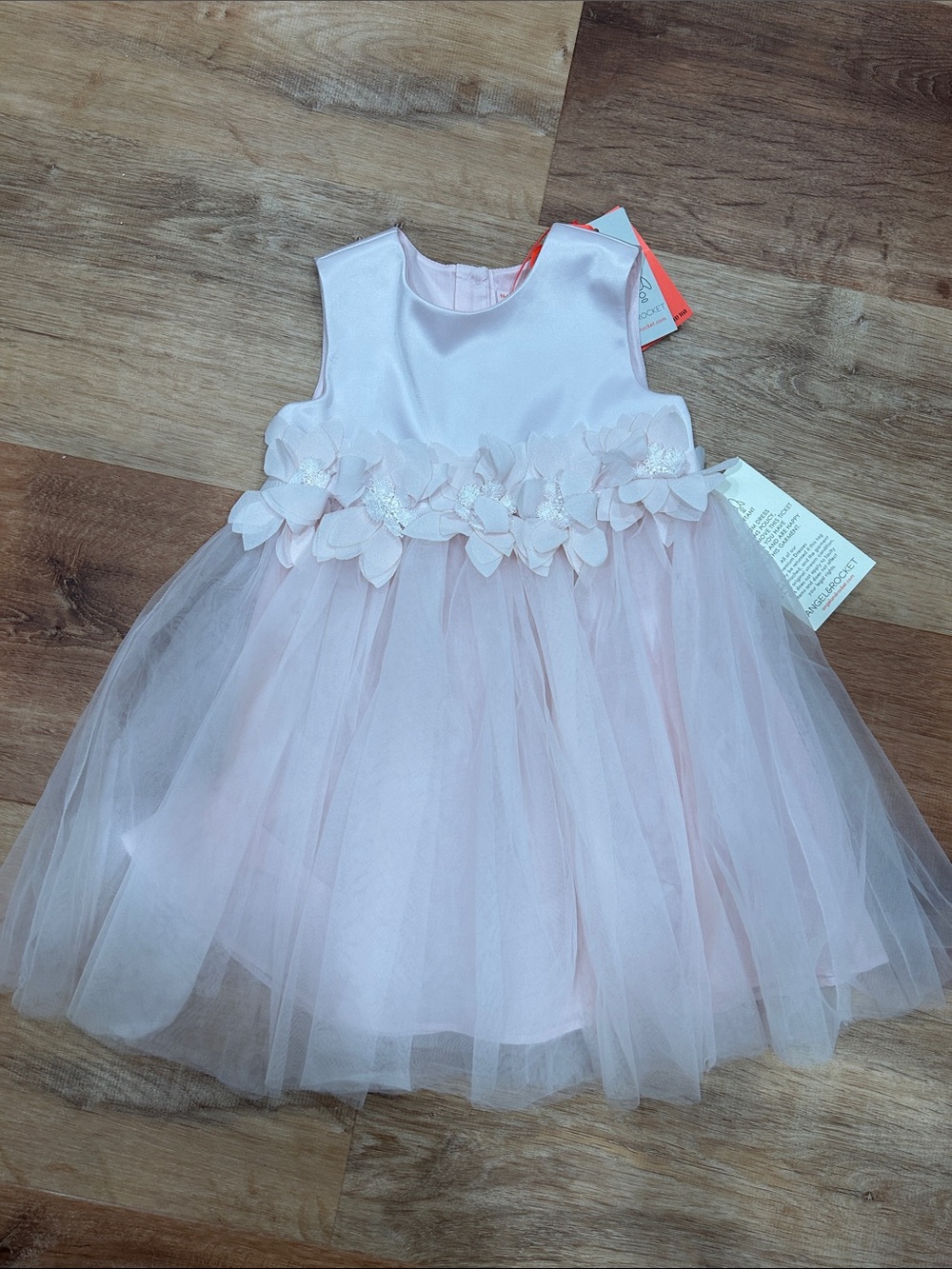 Toddler Flower Tulle Party Dress - Light Pink